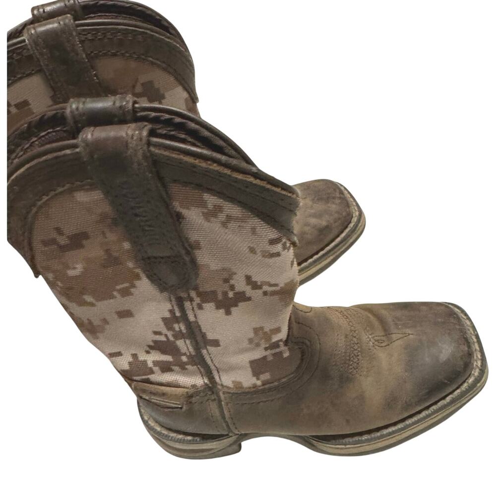 Durango Boys Size 10 Camo Western Boots Square Toe Buckle Strap
